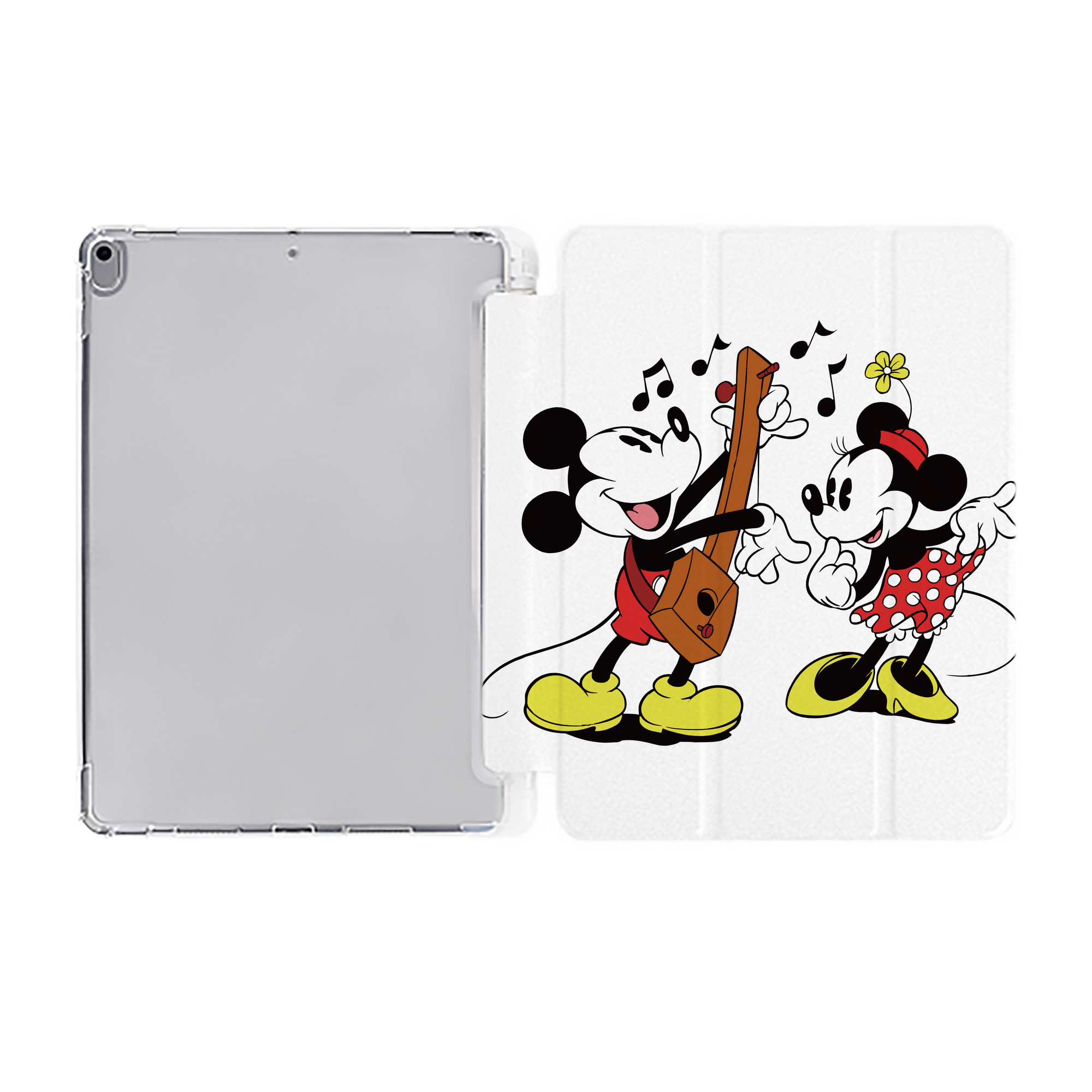 （画像用） ミッキーマウス Mickey Mouse IPad ケース ペン収納付き 三つ折りスタンド PUレザー×シリコン 対応機種9.5/10.5/10.9インチ